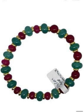 Agate and Onyx bracelet handmade stretchy